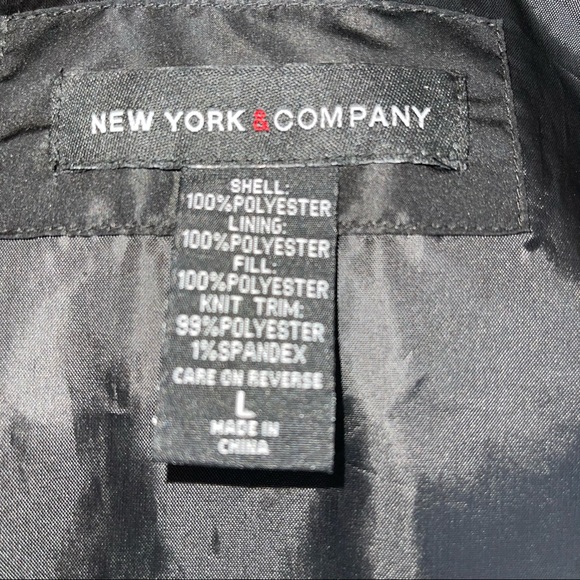 New York & Co Puffy Black Coat Size Jr Large - Picture 10 of 10